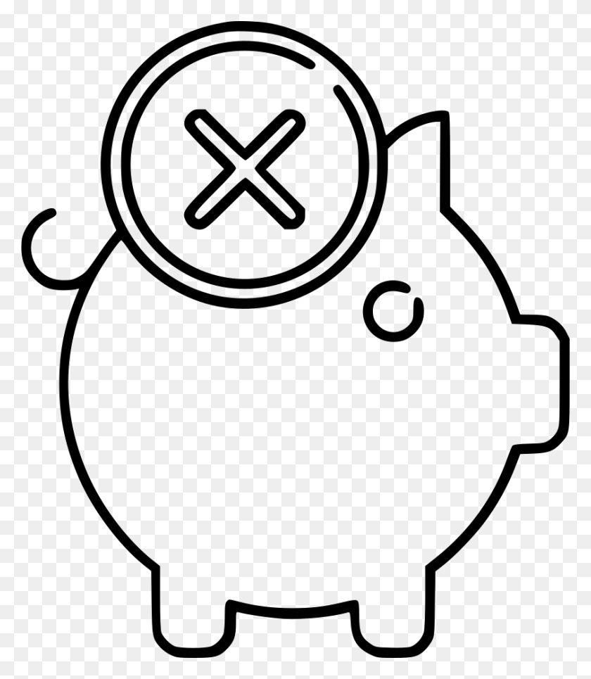 844x980 Cancel Piggy Bank Png Icon Free Download - Piggy Bank Clipart Free