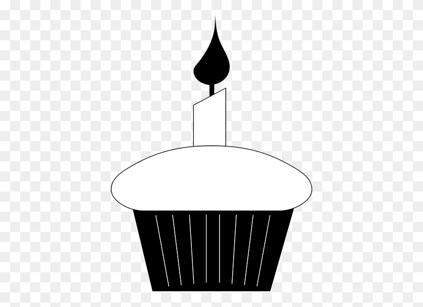 400x549 Candle Black And White Cupcake Clipart Black And White - Confetti Clipart Black And White
