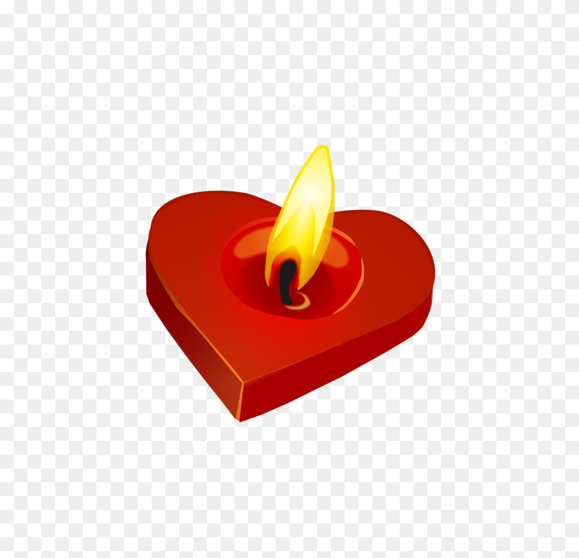 530x750 Candle Burning Heart Flame Valentine's Day - Candle Flame Clipart