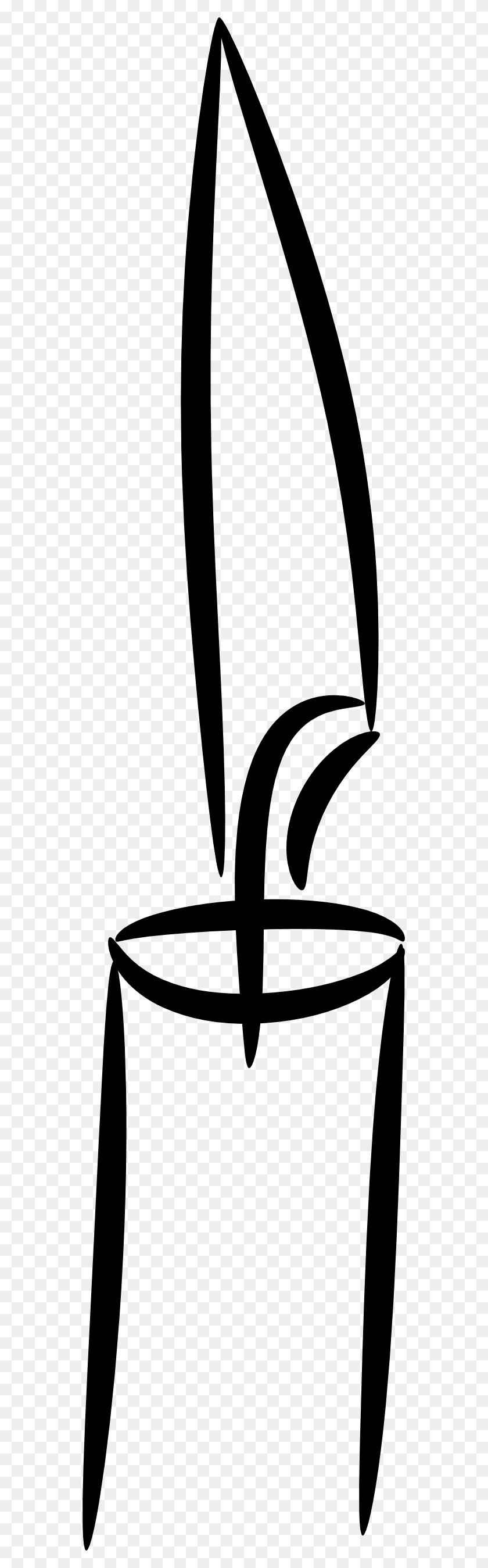 555x2637 Candle Clipart Black And White - Candlestick Clipart