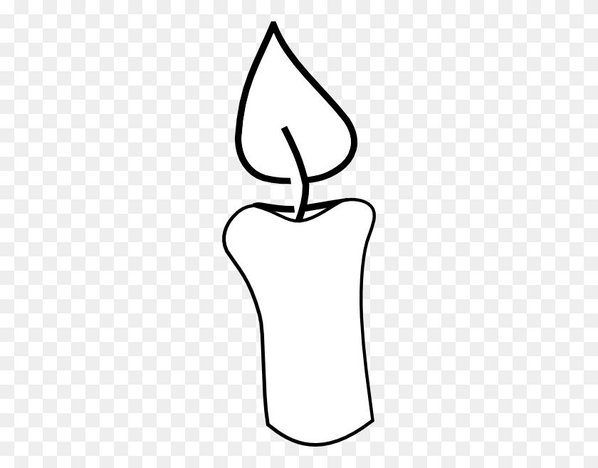 216x597 Candle Flame Clipart Black And White, Birthday Candle Clipart - Candle Flame Clipart