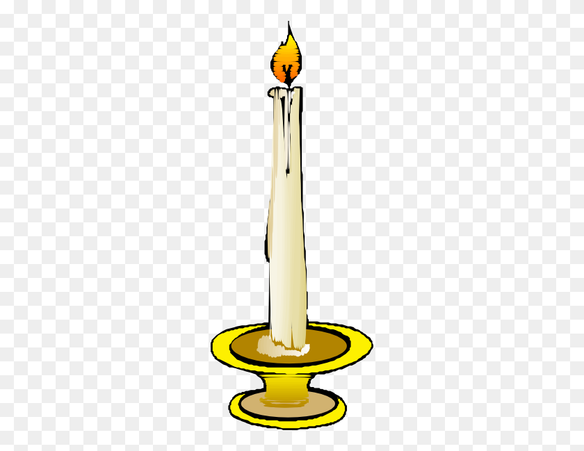 234x589 Candle On Holder Clip Art Free Vector - Candle Clip Art Free