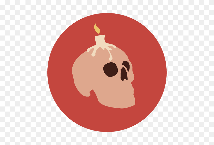512x512 Candle Skull Circle Icon - Skull Icon PNG