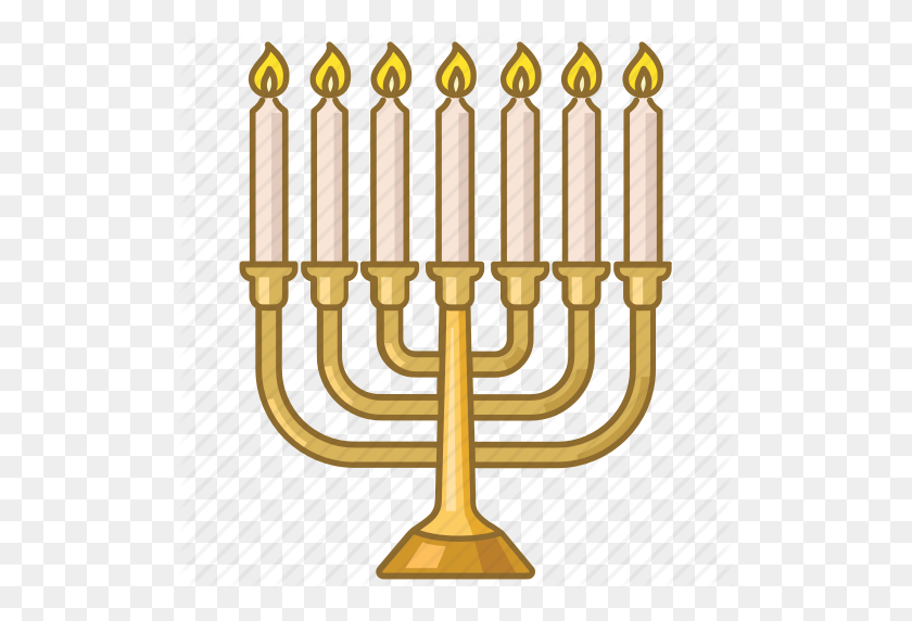 512x512 Candles, Celebration, Hanukkah, Holiday, Jewish, Judaism, Menorah Icon - Menorah PNG