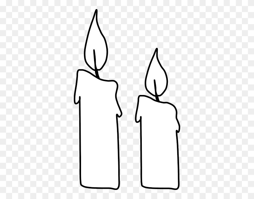 352x600 Candles Coloring - Clip Art Coloring Pages
