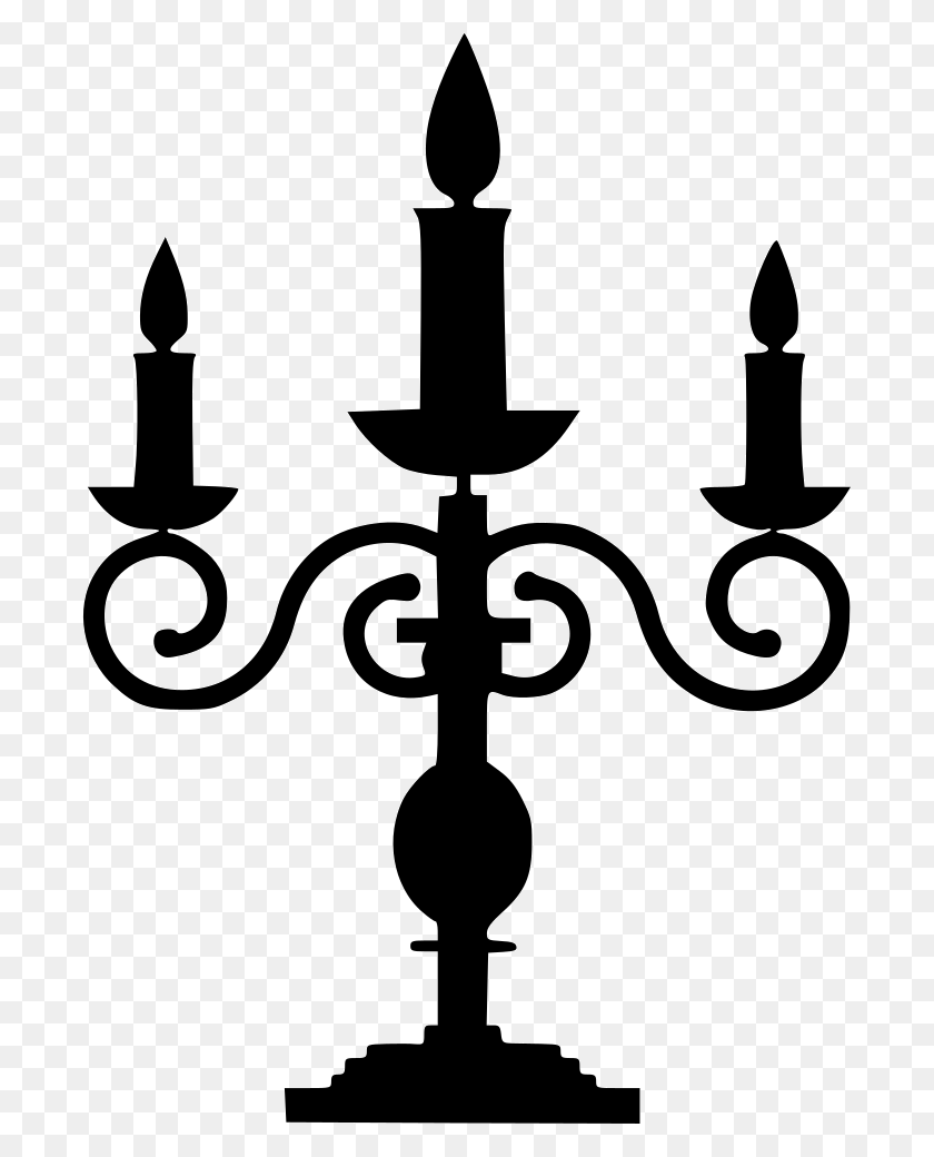 691x980 Подсвечник Лампа Символ Праздника Роскошный Праздник Свет - Праздник Клипарт Черный И Белый