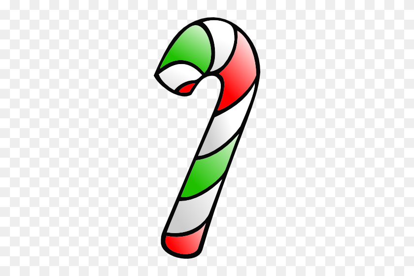 226x500 Candy Cane Clipart Colorful - Cane Clipart