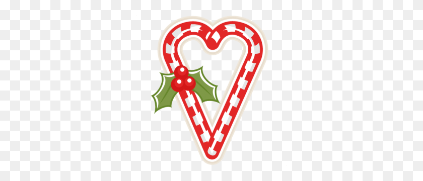 300x300 Candy Cane Heart Scrapbook Clip Art Christmas Cut Outs For Cricut - Candy Cane Clipart Free