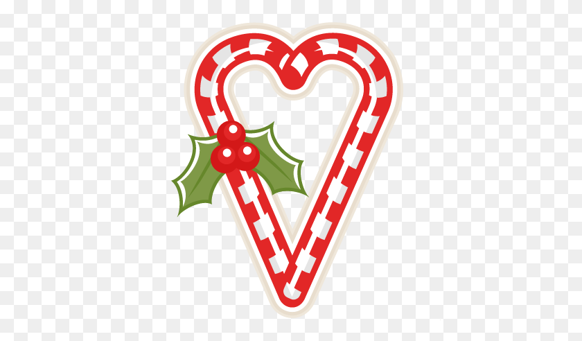 432x432 Candy Cane Heart Scrapbook Clip Art Christmas Cut Outs For Cricut - Christmas Clipart Transparent Background