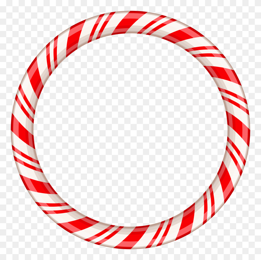 8000x8000 Candy Cane Round Border Frame Transparent Clip Gallery - Round Clipart