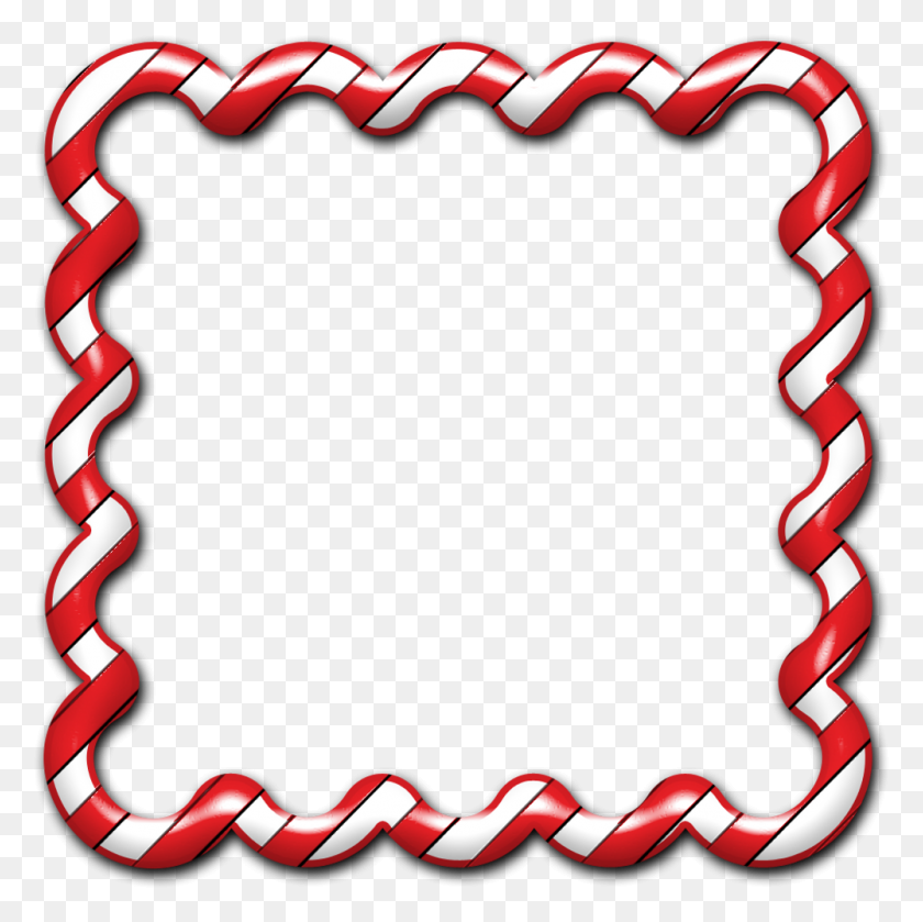 1000x1000 Candy Canes Christmas Border Png - Candy Bar Clipart