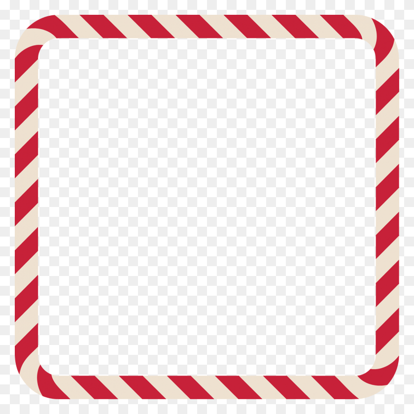 1600x1600 Candy Canes Christmas Border Png - Free Snowflake Border Clipart