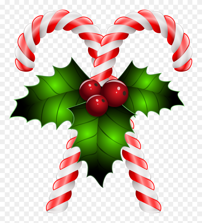 5491x6112 Candy Canes With Holly Transparent Png Clip Art Gallery - Google Images Christmas Clipart