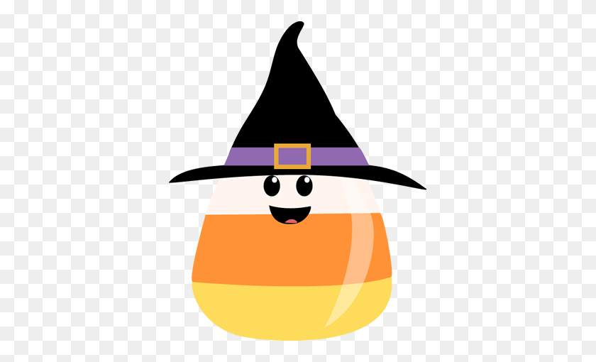 363x450 Candy Corn Wearing Witches Hat Clip Art - Pierogi Clipart