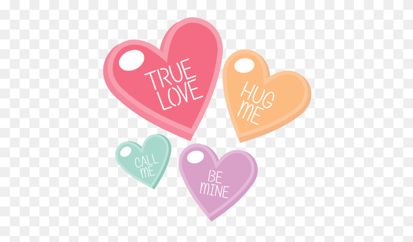 432x432 Candy Hearts Cliparts - Valentine Candy Clipart