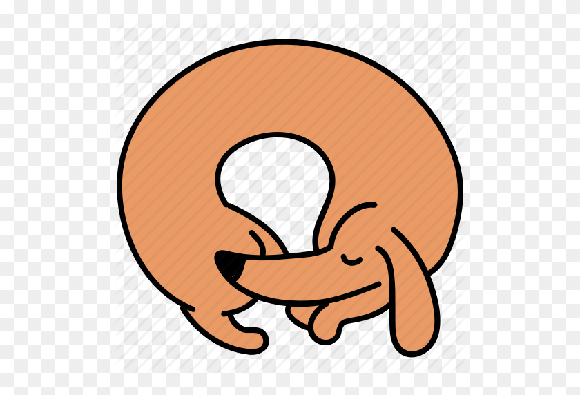512x512 Canino, Curl, Dachshund, Perro, Mascota, Icono De Sueño - Clipart De Perro Durmiendo