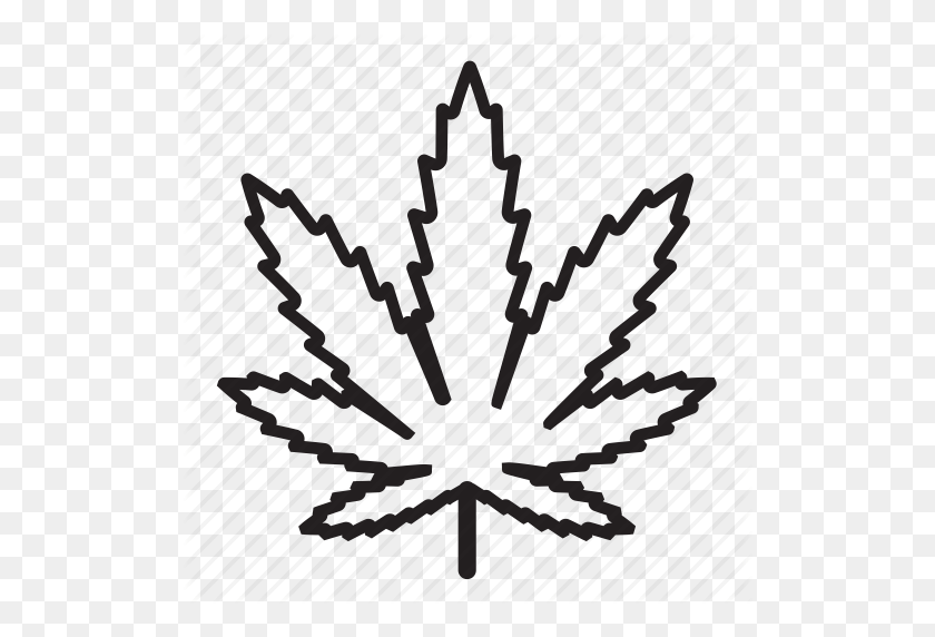 512x512 Cannabis, Drogas, Hachís, Cáñamo, Hoja, Marihuana, Icono De La Marihuana - Hoja De Marihuana Png
