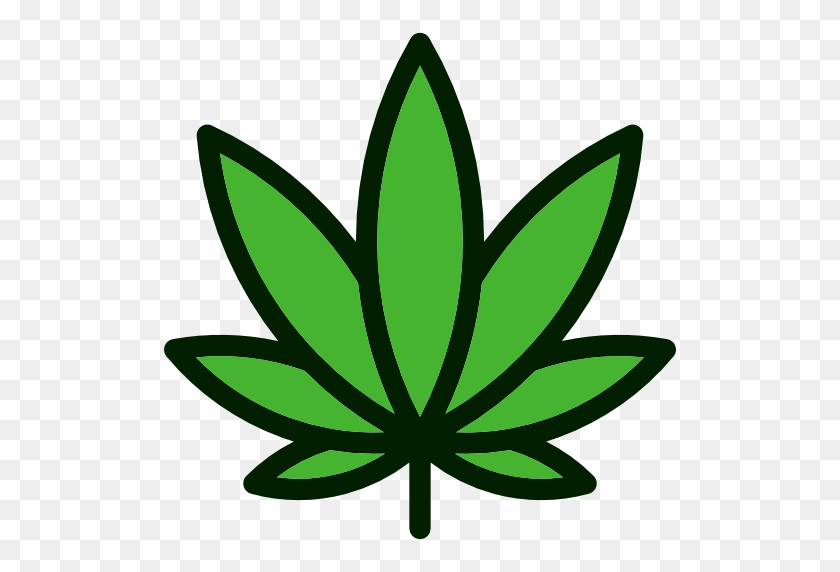 512x512 Cannabis Icon - Weed Leaf PNG
