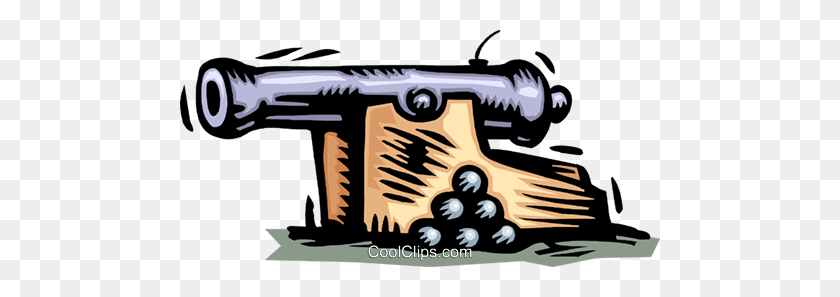 480x237 Cannon With Stack Of Cannon Balls Royalty Free Vector Clip Art - Clip Art Cannon