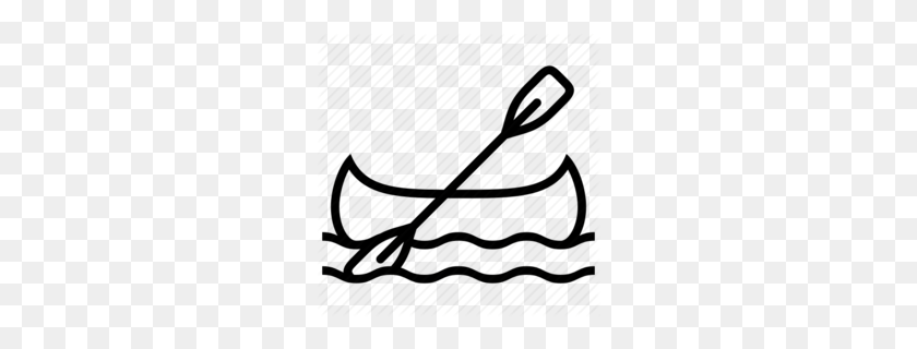 260x260 Canoe And Kayak Clipart - Canoe Clipart Black And White
