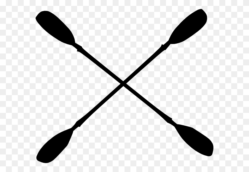 600x519 Canoe Paddle Clipart Crossed - Crossed Baseball Bats Clipart Black And White