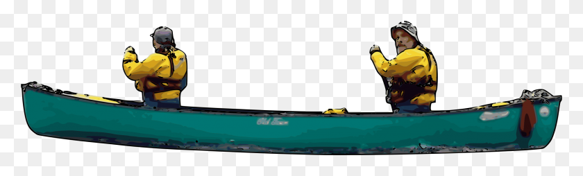 2290x570 Canoeists And Canoe Icons Png - Canoe PNG