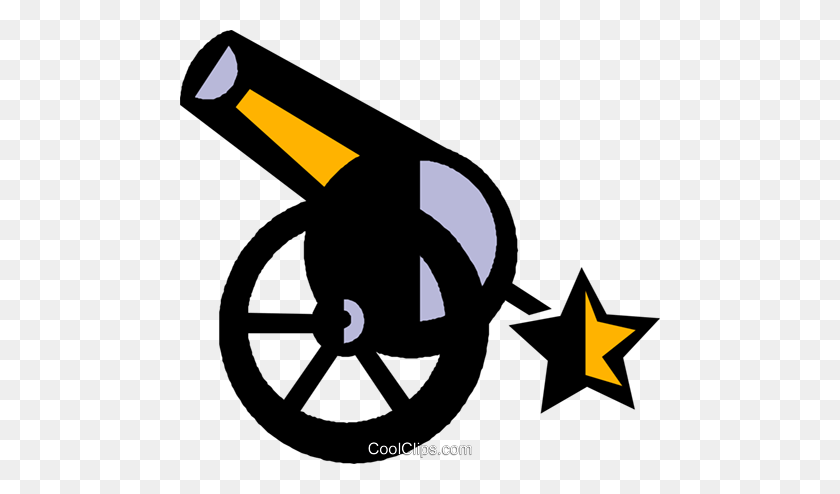 480x434 Canons Royalty Free Vector Clipart Illustration - Pirate Cannon Clipart