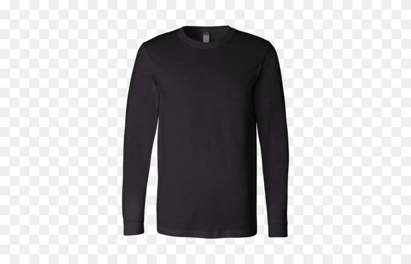 480x480 Camiseta De Lona De Manga Larga Teelaunch - Camiseta Negra Png