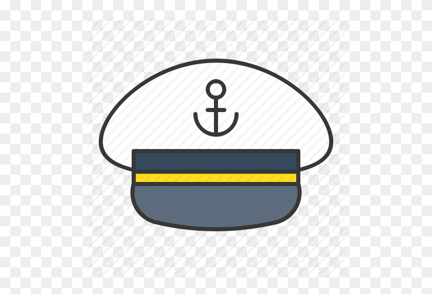 512x512 Cap, Capitán, Capitán Sombrero De Marinero, Sombrero, Náutico, Icono De Sombrero De Marinero - Sombrero De Marinero Png