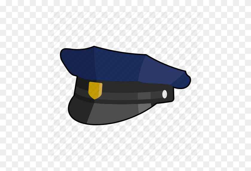 512x512 Cap, Clothing, Hat, Head Wear, Police Cap, Uniform Icon - Police Hat PNG