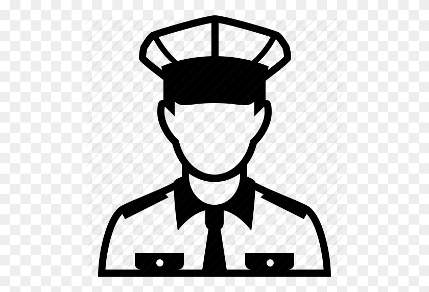 512x512 Cap, Cop, Fireman, Guard, Police Officer, Policeman, Sheriff Icon - Police Officer Clipart Black And White