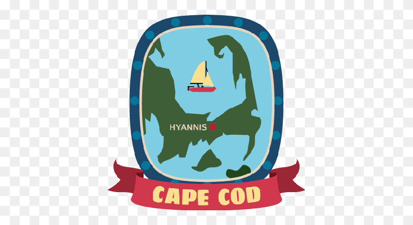401x399 Cape Cod Luggage Label - Cape Cod Clip Art