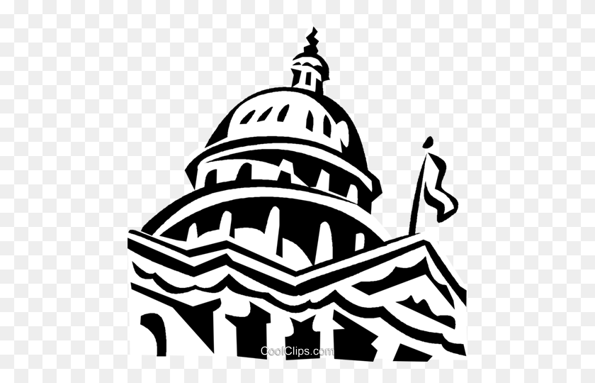 480x480 Capitol Building In Washington D C Royalty Free Vector Clip Art - Senate Clipart