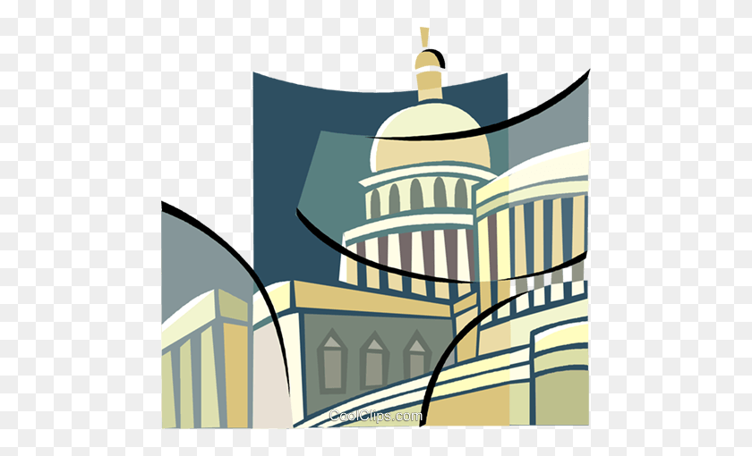 480x450 Capitol Building Symbol Royalty Free Vector Clip Art Illustration - Us Capitol Building Clipart