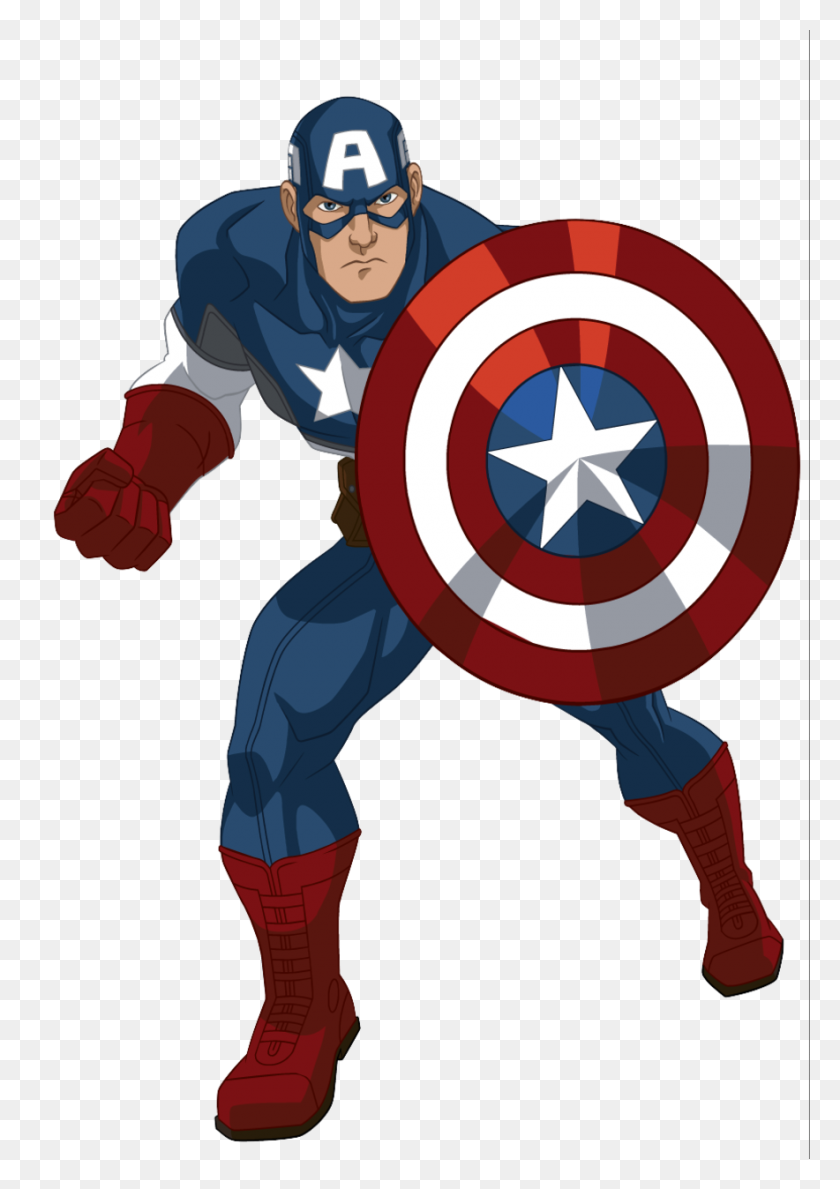 884x1280 Capitán América Cartoon - Vengeance Clipart