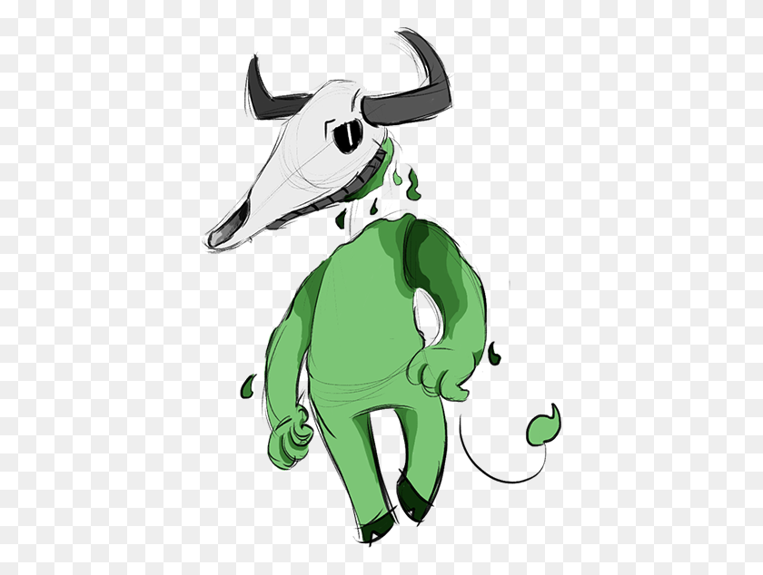 396x574 Captain Cookie Request To Draw A Mialcsem With A Bullcow Skull - Cow Skull PNG