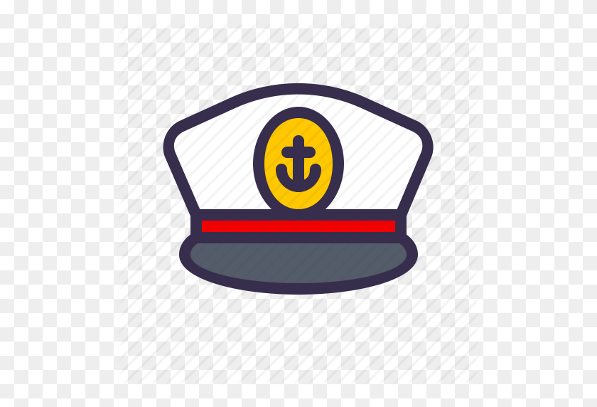 512x512 Капитан, Шляпа, Морская, Море, Значок Моряка - Морские Png