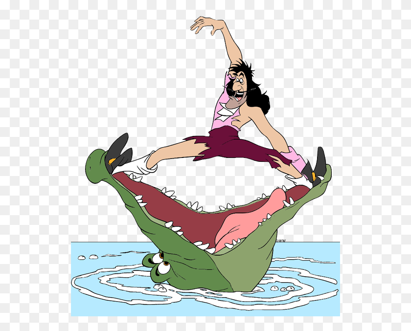 550x617 Captain Hook, Smee And Crocodile Clip Art Disney Clip Art Galore - Crocodile Clipart