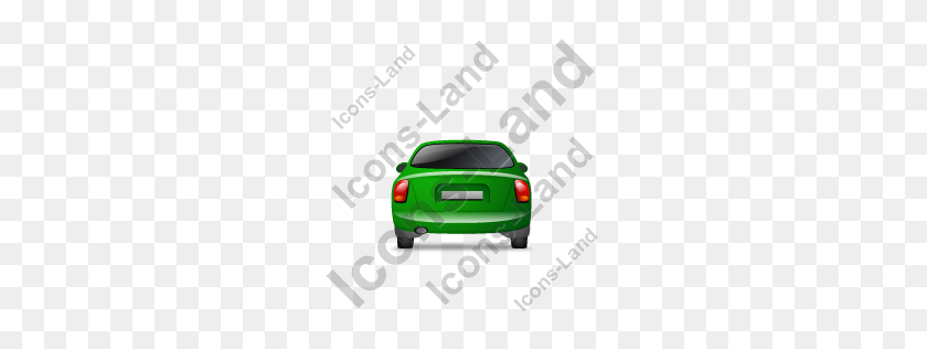 256x256 Car Back Green Icon, Pngico Icons - Back Of Car PNG