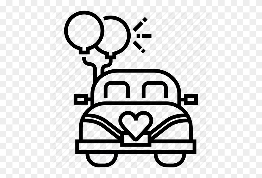 512x512 Car, Ceremony, Honeymoon, Just Married, Marriage, Wedding Icon - Just Married PNG