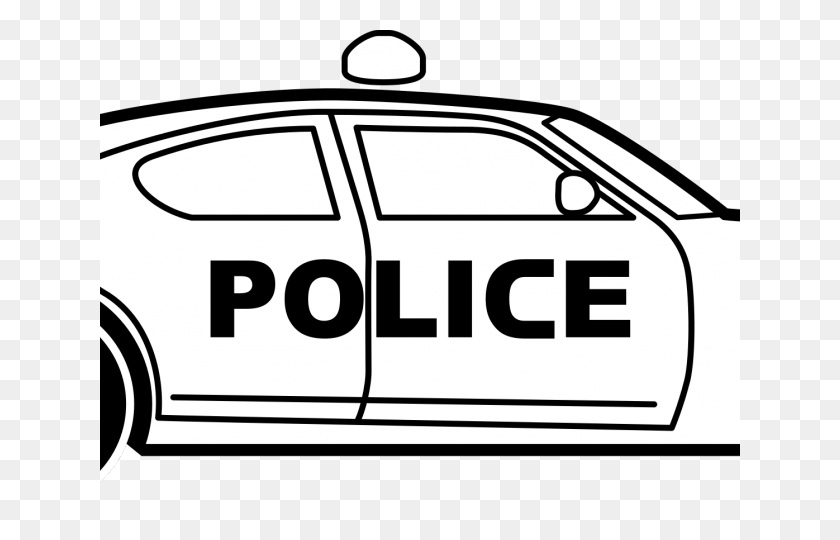 640x480 Car Clipart Police - Clipart De Coche De Policía En Blanco Y Negro