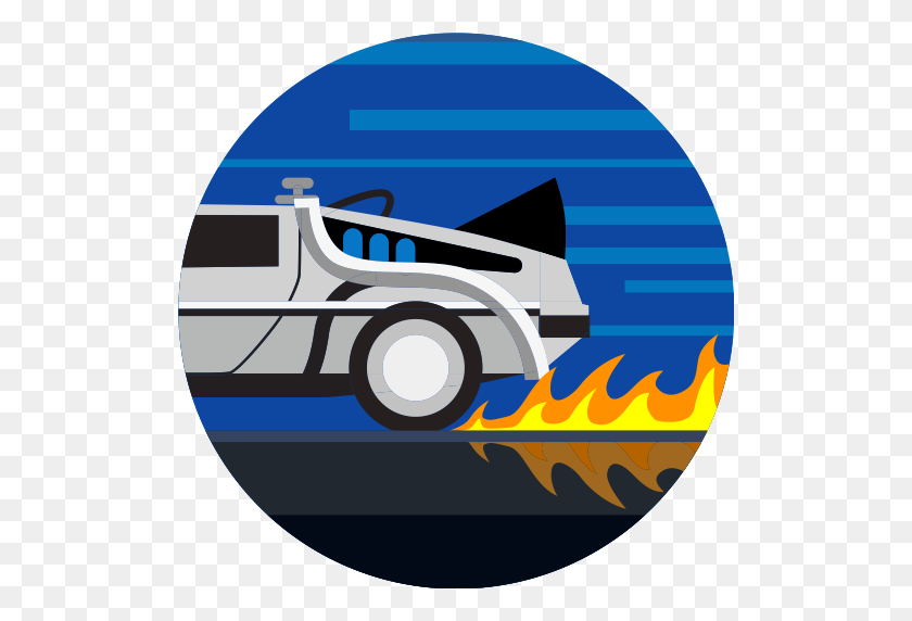 512x512 Car, Delorean, Fast, Fire, Transport, Transportation, Vehicle Icon - Back Of Car PNG