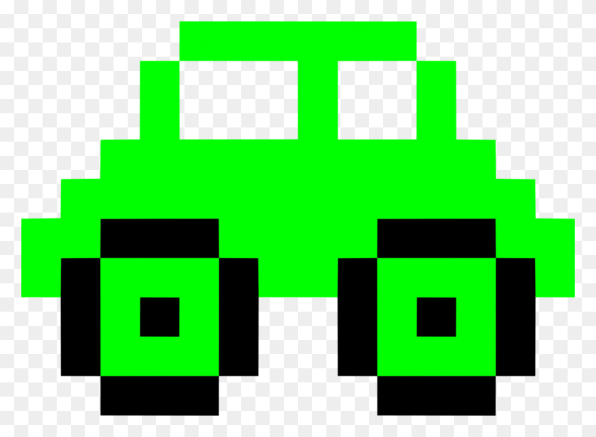 1049x750 Автомобиль Рисунок Пиксель Арт Пикселяция Зеленый - Пиксельный Клипарт