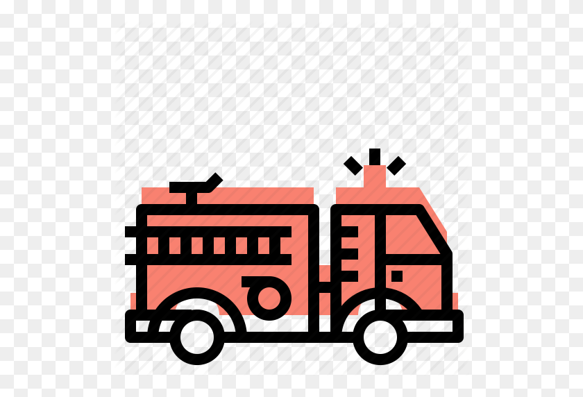 512x512 Car, Engine, Fire, Truck Icon - Firetruck PNG