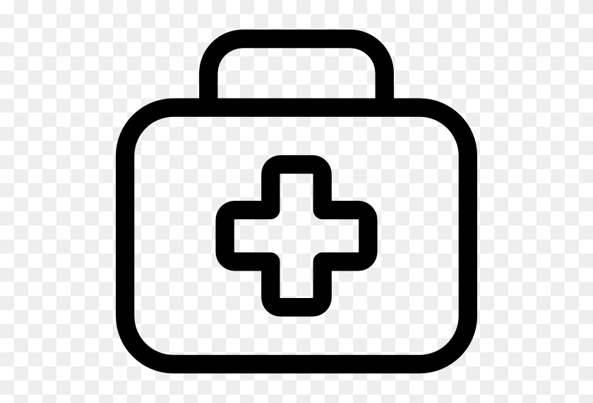 512x512 Car First Aid Kit - First Aid Clipart Black And White