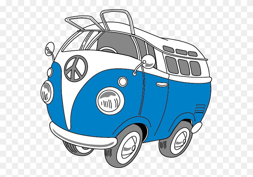 571x527 Car Hippie Volkswagen Transporter - Hippie Van Clipart