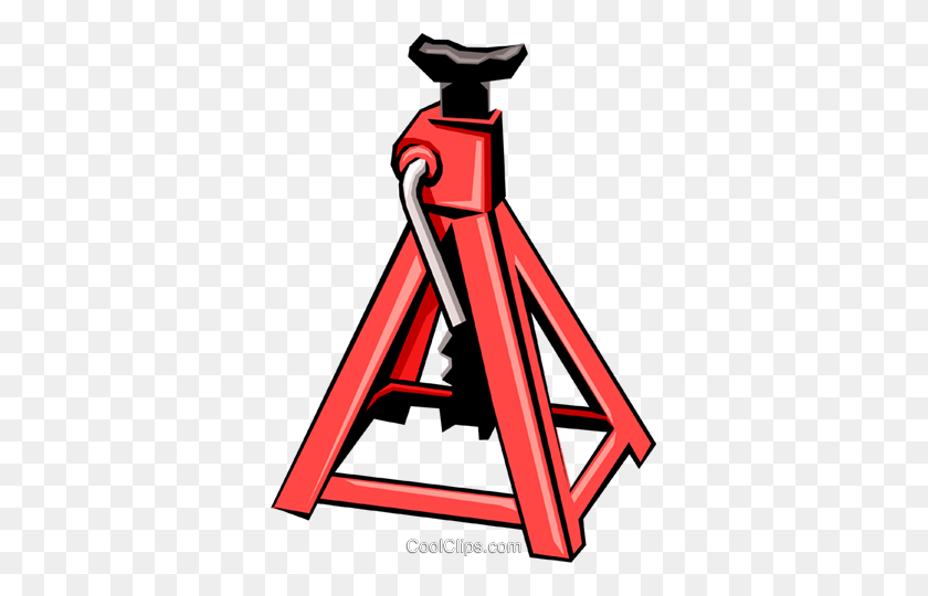 349x480 Coche Jack Stand Royalty Free Vector Clipart Illustration - Stand Clipart