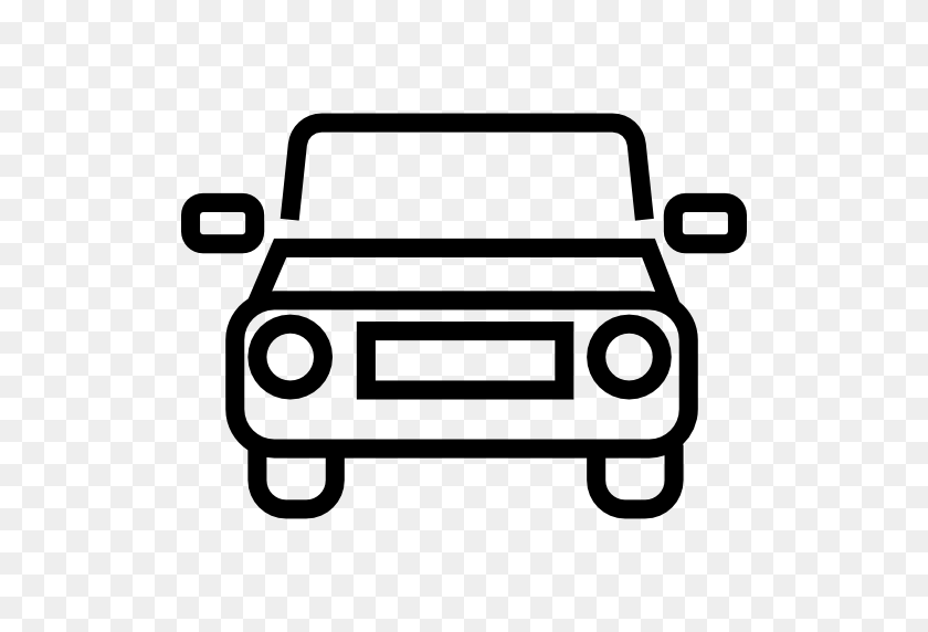 512x512 Car Outline Frontal View - Car Vector PNG