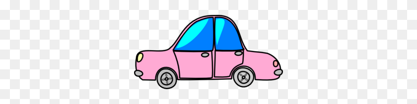 300x150 Car Pink Transport Cartoon Clip Art - Cartoon Car PNG