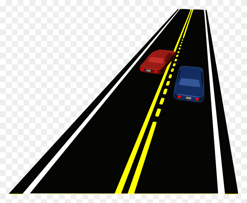 2400x1949 Car Road Overtaking Clip Art - Highway Clipart